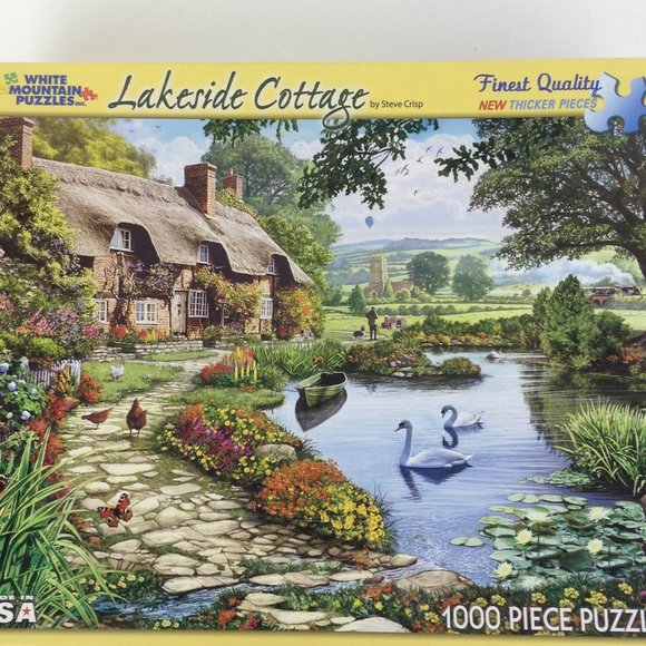 1000 Piece Jigsaw Puzzle Lakeside Cottage - Picture 3 of 12